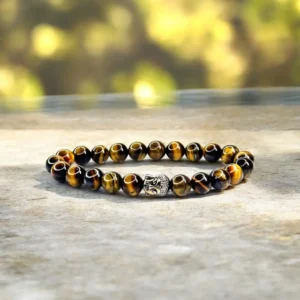 Tiger Eye Bracelet with Buddha Charm